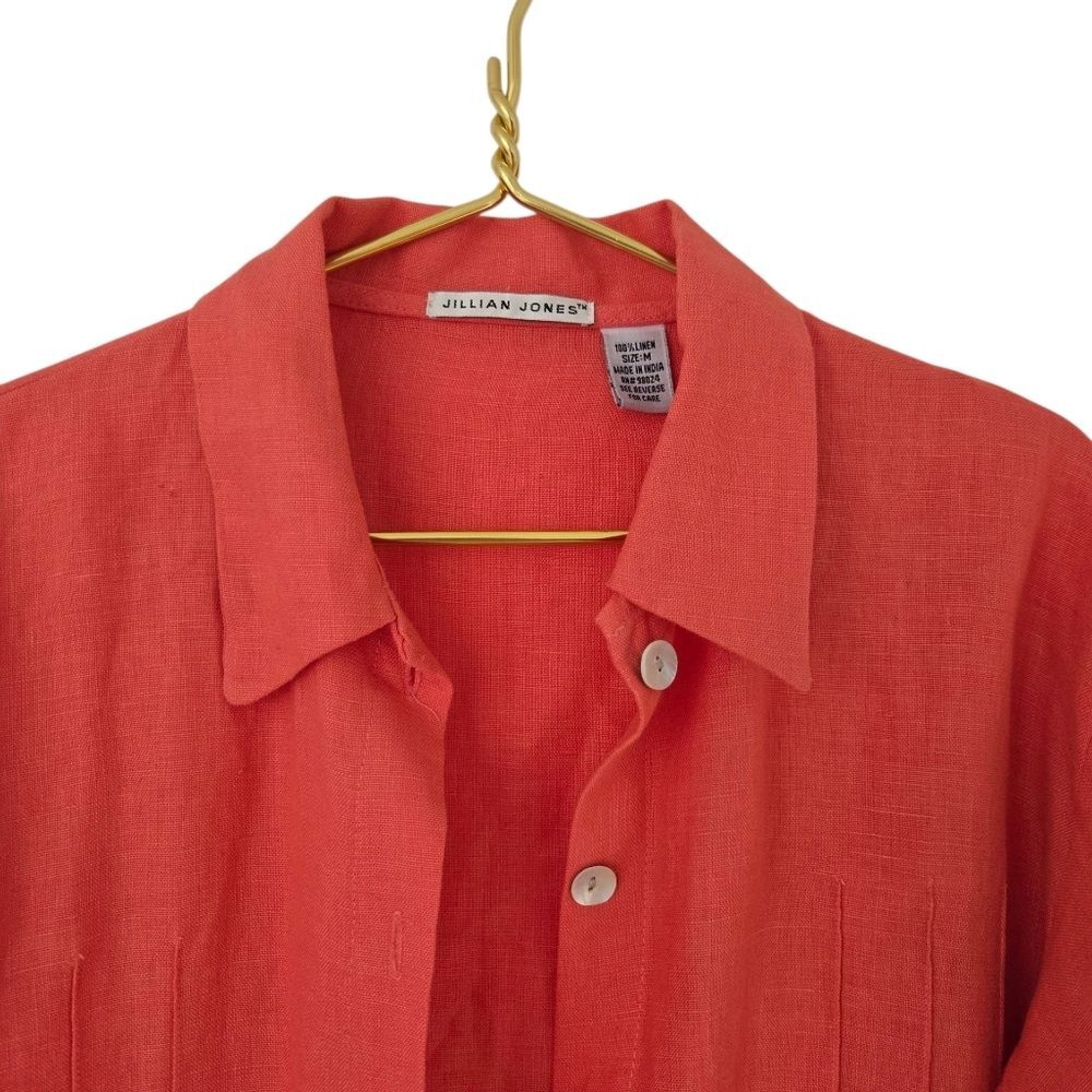 Linen Button down Shirt M Minimalist Coastal Jillian Jones